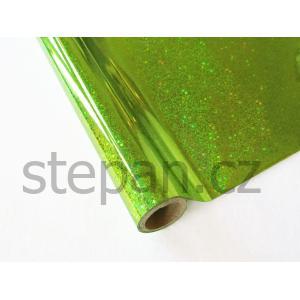 Transferové fólie Metalická fólie barvící - glitter kiwi  30 cm x 12m