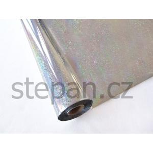 Transferové fólie Metalcká fólie barvící - stříbrná s glitrem 30cm x 12m