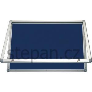 Vitrína Horizontální vitrina 120x90cm, zámek, filcový vnitřek - modrý